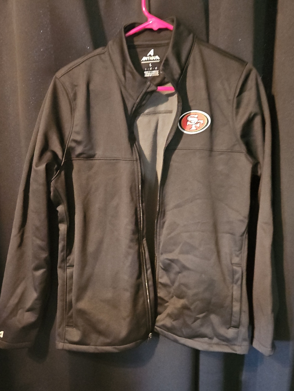Antigua Black San Francisco 49ers Lightweight Full-Zip Jacket